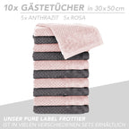 Handtuch Set "Popcorn" - Sableigrün / Stein / 2tlg. 2x70x140 cm Pure Label