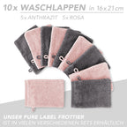 Handtuch Set "Popcorn" - Sableigrün / Stein / 2tlg. 2x70x140 cm Pure Label