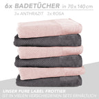 Handtuch Set "Popcorn" - Sableigrün / Stein / 2tlg. 2x70x140 cm Pure Label