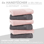 Handtuch Set "Popcorn" - Sableigrün / Stein / 2tlg. 2x70x140 cm Pure Label