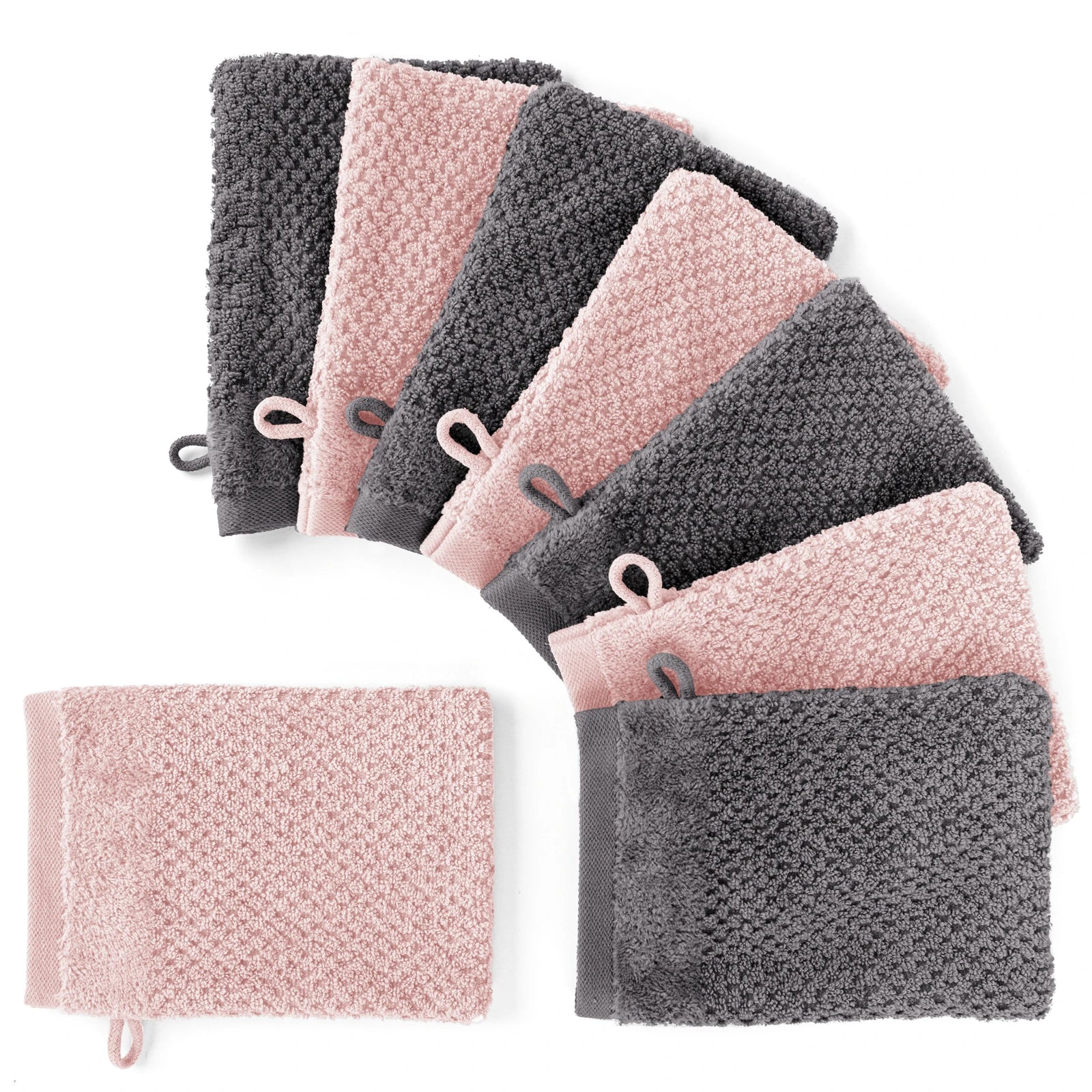 Handtuch Set "Popcorn" - Sableigrün / Stein / 2tlg. 2x70x140 cm Pure Label