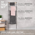 Handtuch Set "Popcorn" - Sableigrün / Stein / 2tlg. 2x70x140 cm Pure Label