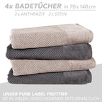 Handtuch Set "Popcorn" - Sableigrün / Stein / 2tlg. 2x70x140 cm Pure Label