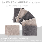 Handtuch Set "Popcorn" - Sableigrün / Stein / 2tlg. 2x70x140 cm Pure Label