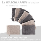 Handtuch Set "Popcorn" - Sableigrün / Stein / 2tlg. 2x70x140 cm Pure Label