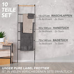 Handtuch Set "Popcorn" - Sableigrün / Stein / 2tlg. 2x70x140 cm Pure Label