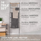 Handtuch Set "Popcorn" - Sableigrün / Stein / 2tlg. 2x70x140 cm Pure Label