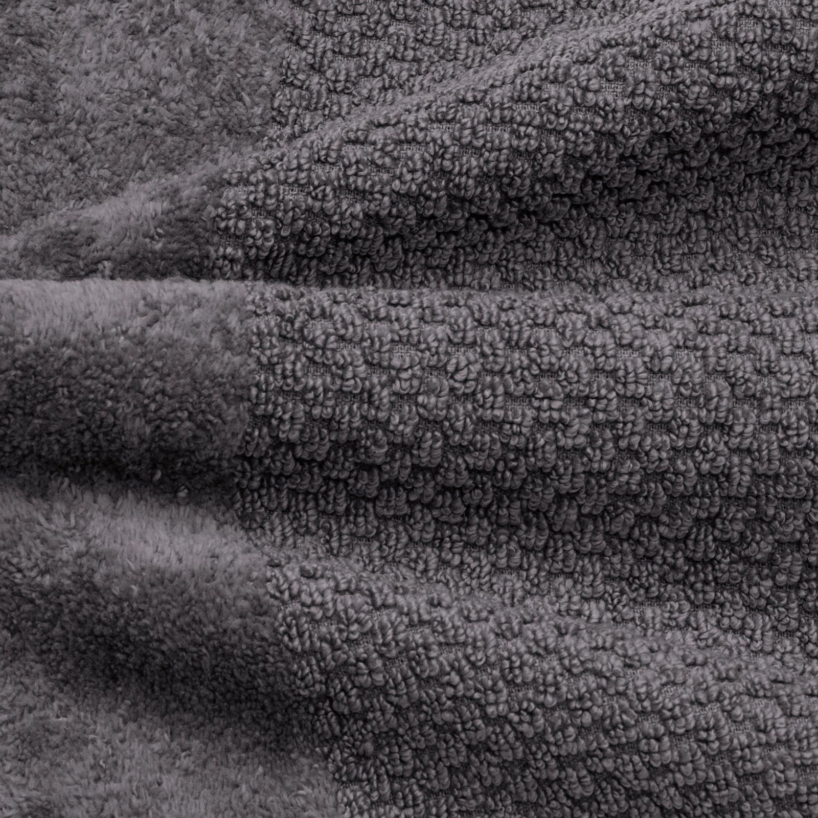 Handtuch Sets "Popcorn" - Anthrazit / 2x50x100 + 2x70x140 cm Pure Label