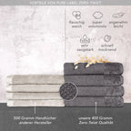 Handtuch Sets "Popcorn" - Anthrazit / 2x50x100 + 2x70x140 cm Pure Label