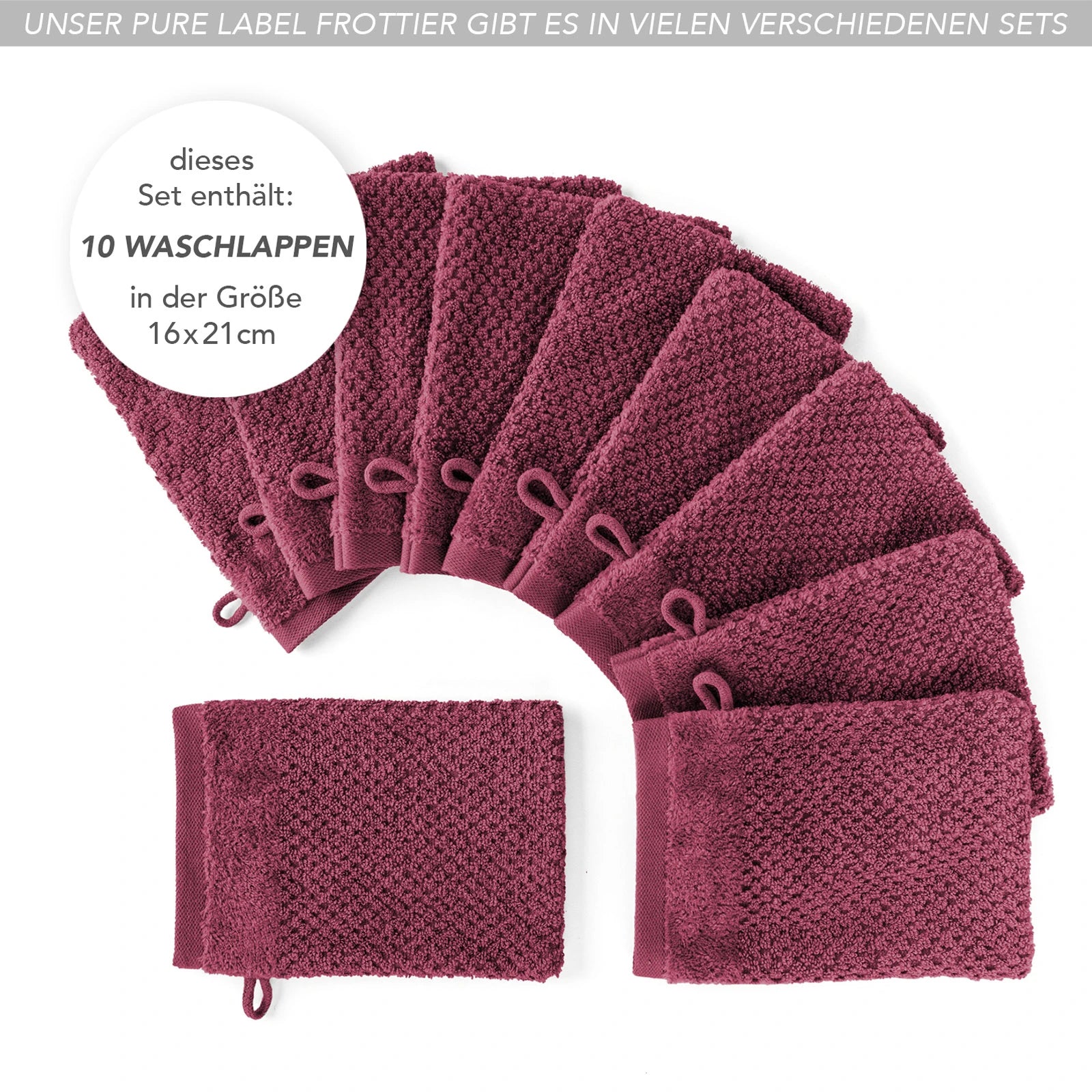 Waschlappen "Popcorn" - Anthrazit / 4x 16x21cm Pure Label