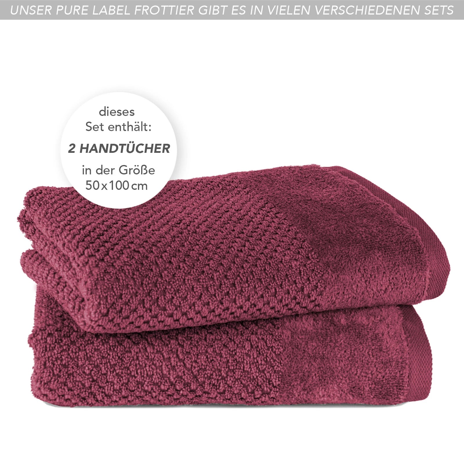 Handtücher "Popcorn" - Anthrazit / 2x 50x100cm Pure Label