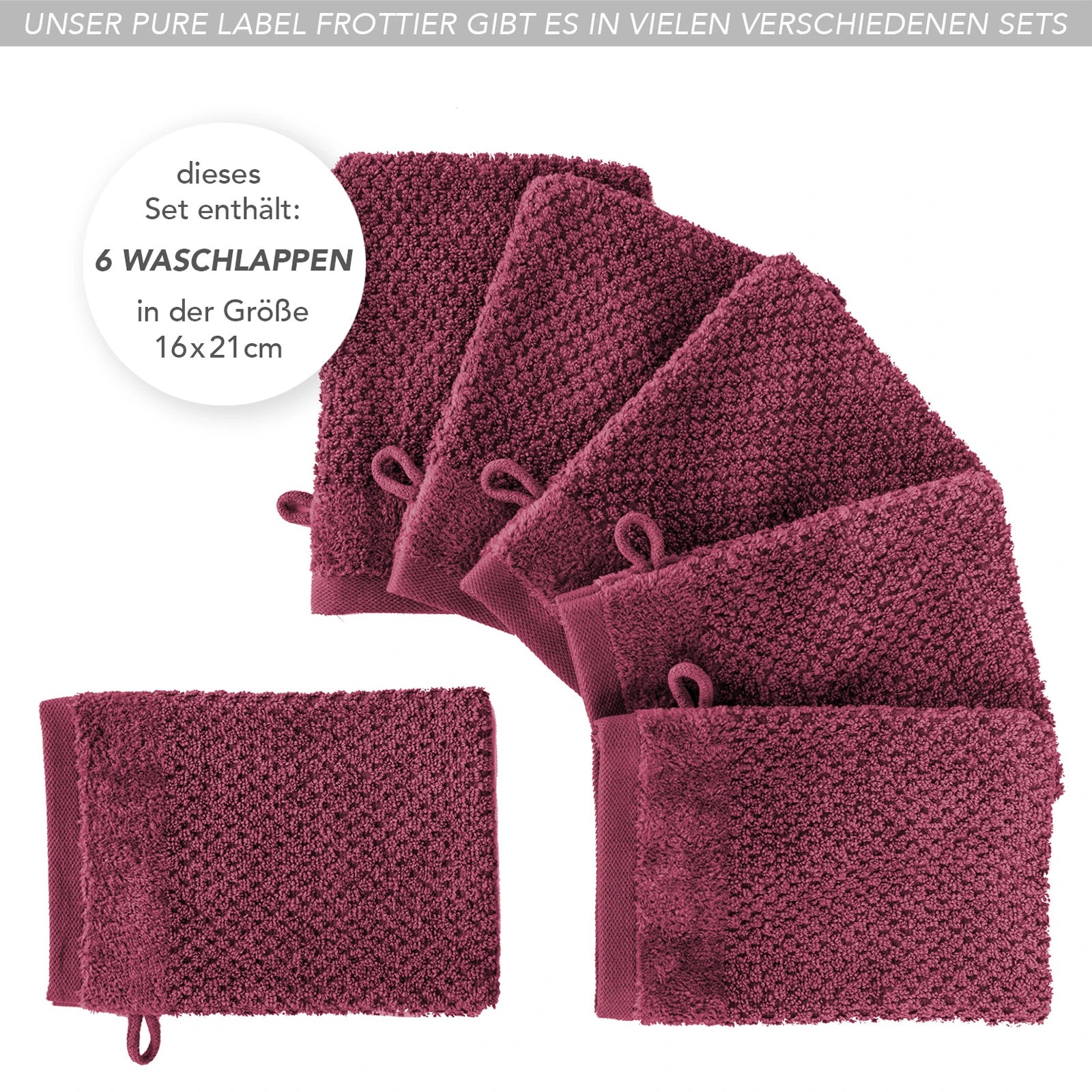 Waschlappen "Popcorn" - Anthrazit / 4x 16x21cm Pure Label