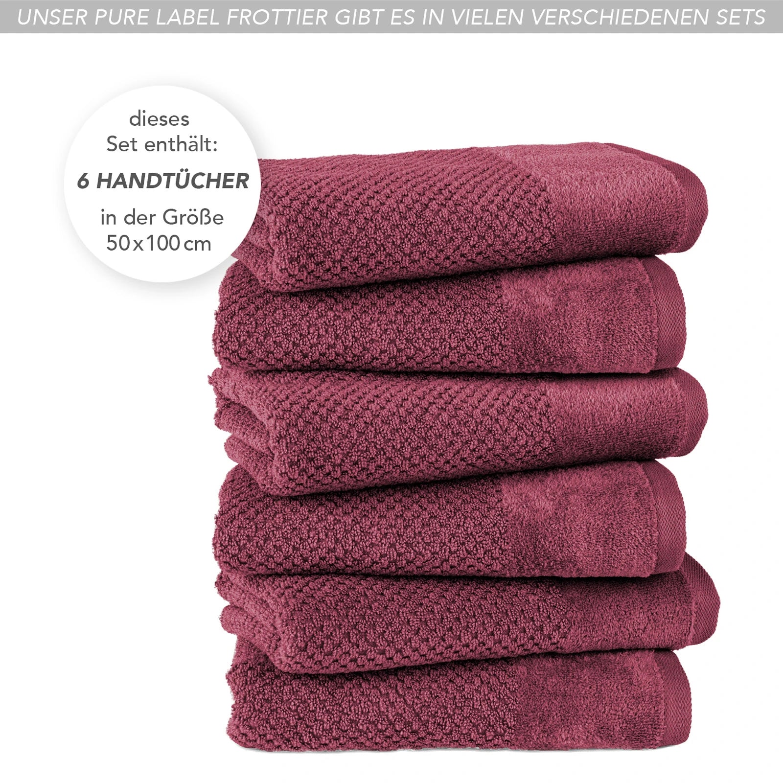 Handtücher "Popcorn" - Anthrazit / 2x 50x100cm Pure Label