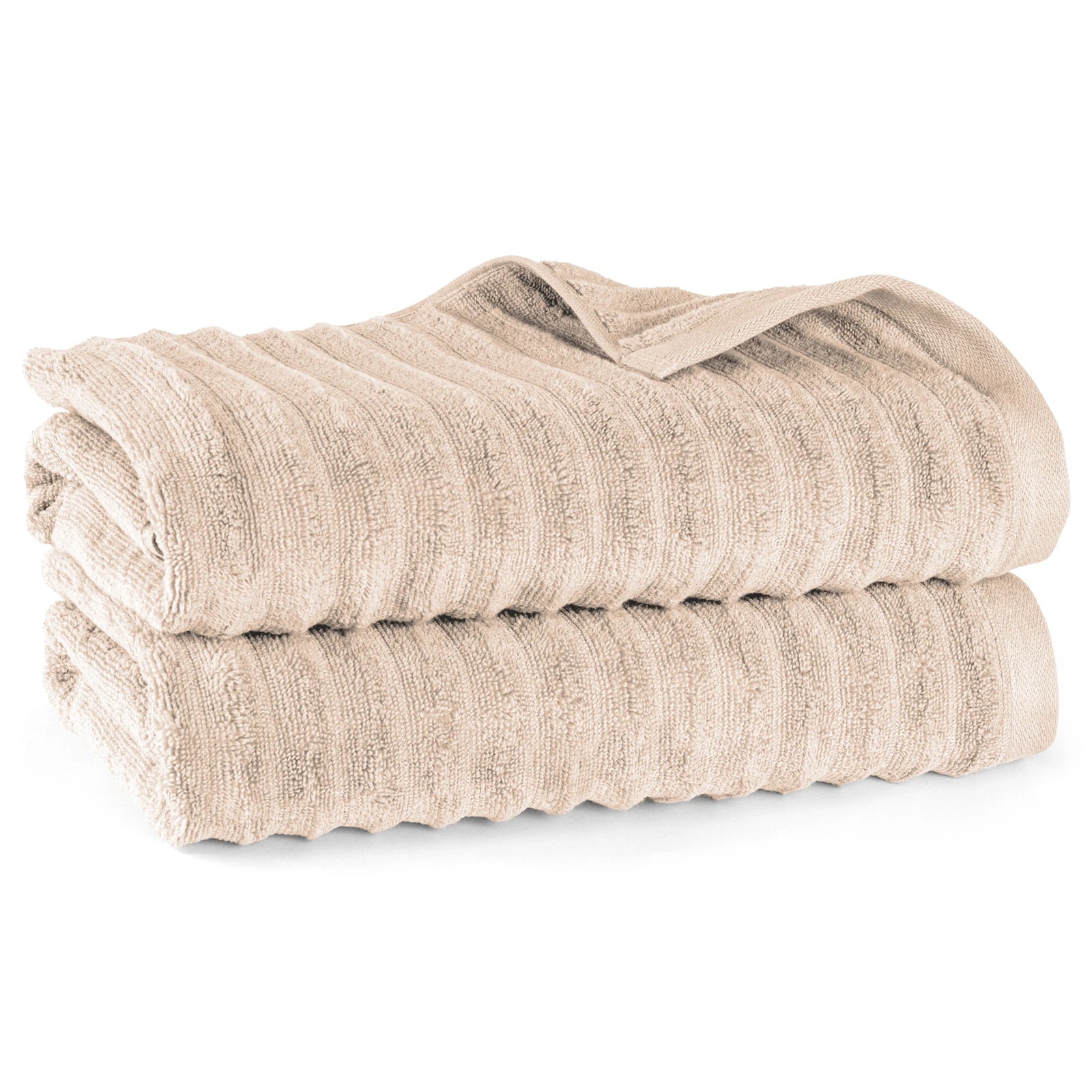 Duschtuch "Waves" - Beige / 2x 70x140cm Pure Label