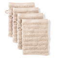Waschlappen "Waves" - Beige / 4x 16x21cm Pure Label
