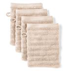 Waschlappen "Waves" - Beige / 4x 16x21cm Pure Label