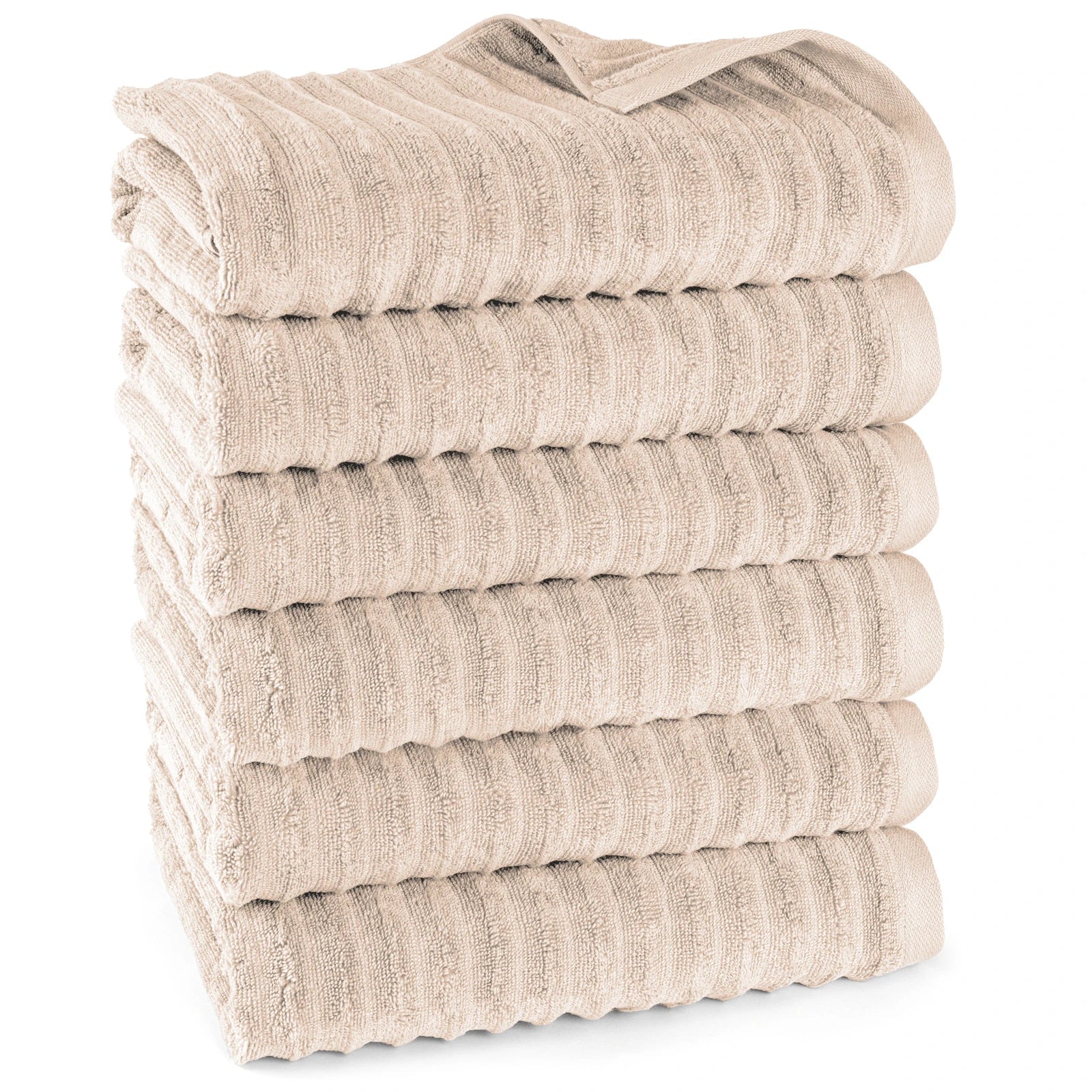 Duschtuch "Waves" - Beige / 6x 70x140cm Pure Label