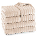 Handtuch Sets "Waves" - Beige / 4x50x100 + 2x70x140 cm Pure Label