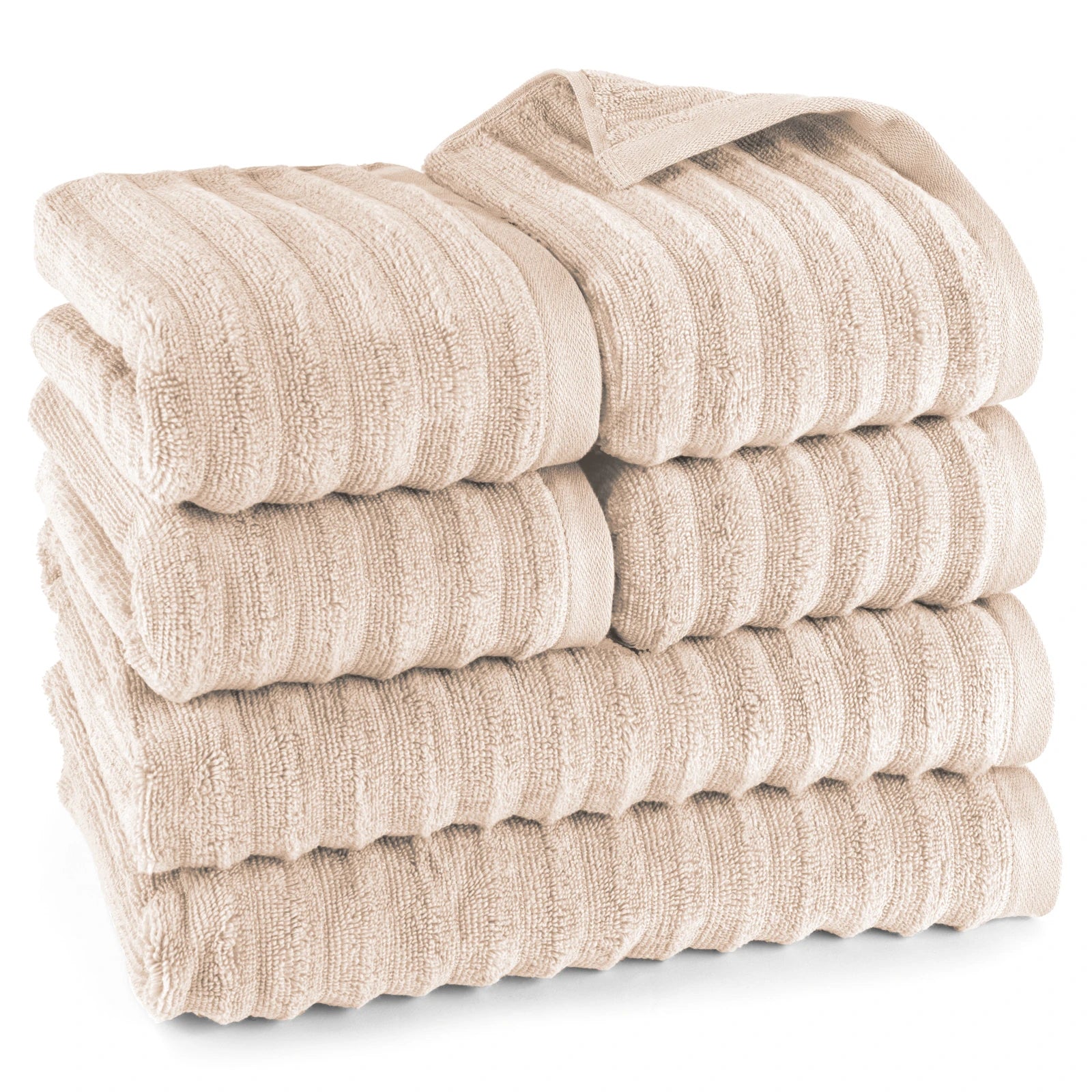 Handtuch Sets "Waves" - Beige / 4x50x100 + 2x70x140 cm Pure Label