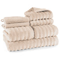 Handtuch Sets "Waves" - Beige / 2x16x21 + 2x30x50 + 2x50x100 + 70x140 cm Pure Label