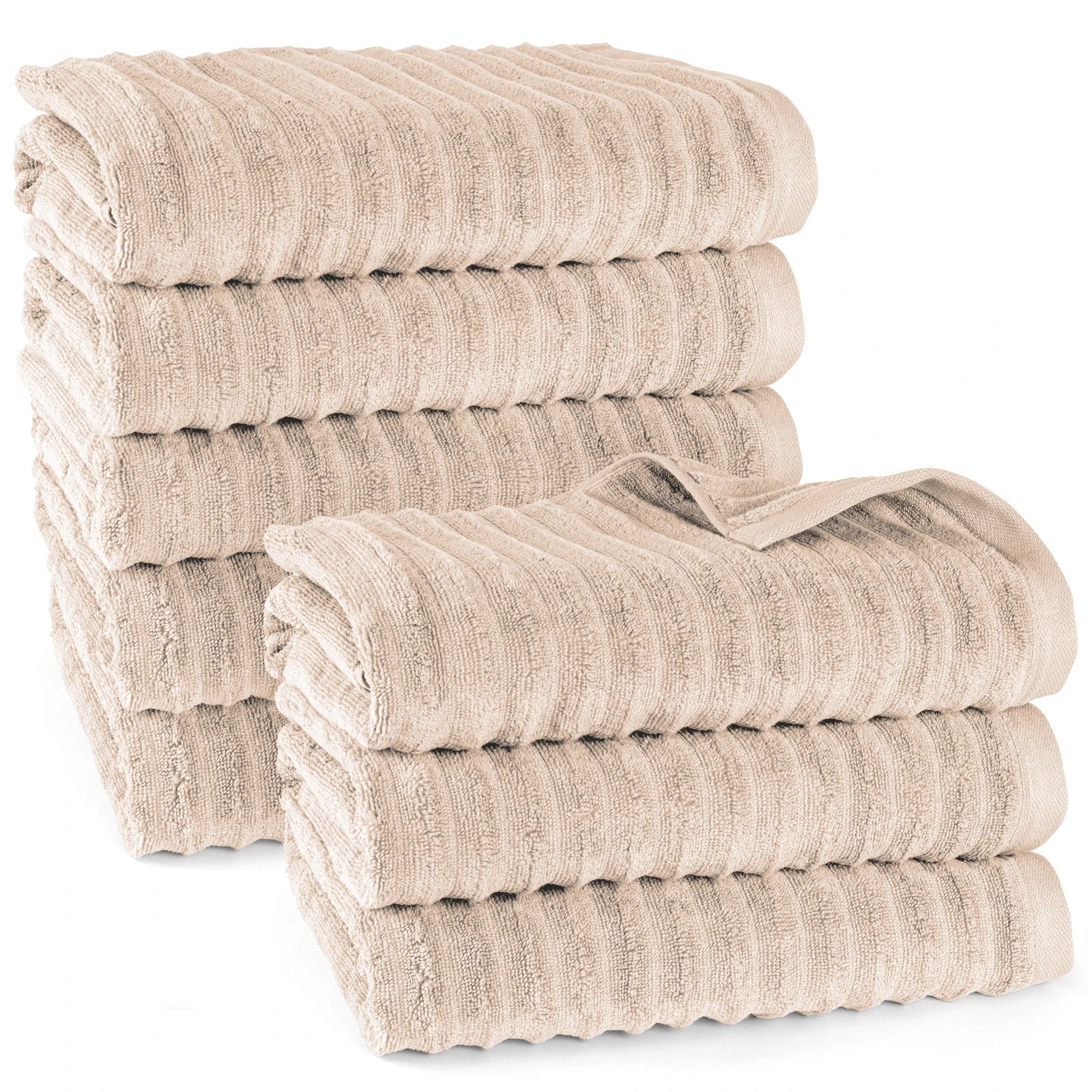 Duschtuch "Waves" - Beige / 8x 70x140cm Pure Label