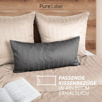 Bettwäsche Mako Satin mit Streifen - Beige - 155x220 + 80x80cm