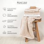 Handtuch Sets "Waves" - Anthrazit / 4x30x50 + 4x50x100 + 2x70x140 cm Pure Label