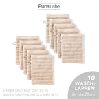 Waschlappen "Waves" - Anthrazit / 4x 16x21cm Pure Label