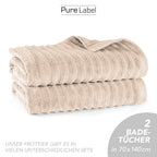 Duschtuch "Waves" - Anthrazit / 2x 70x140cm Pure Label