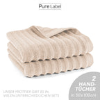 Handtuch "Waves" - Anthrazit / 4x 50x100cm Pure Label