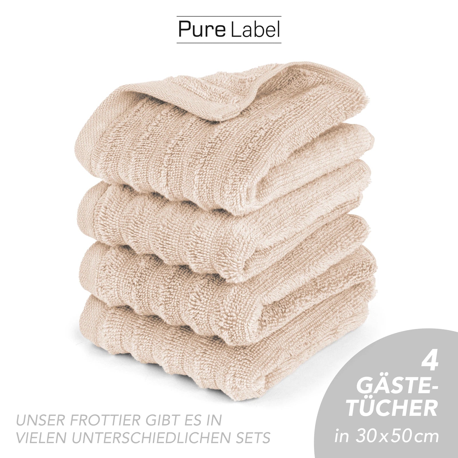 Gästehandtuch "Waves" - Anthrazit / 10x 30x50cm Pure Label