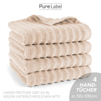 Handtuch "Waves" - Anthrazit / 4x 50x100cm Pure Label