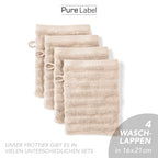 Waschlappen "Waves" - Anthrazit / 4x 16x21cm Pure Label