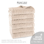 Duschtuch "Waves" - Anthrazit / 2x 70x140cm Pure Label