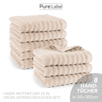 Handtuch "Waves" - Anthrazit / 4x 50x100cm Pure Label