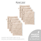 Waschlappen "Waves" - Anthrazit / 4x 16x21cm Pure Label