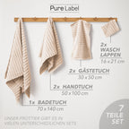 Handtuch Sets "Waves" - Anthrazit / 4x30x50 + 4x50x100 + 2x70x140 cm Pure Label