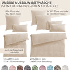 Musselin Kopfkissenbezug - Beige - 40x80 cm