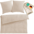 Musselin Bettwäsche Doppelbett - Beige - 200x200 + 2x80x80 cm