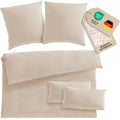 Musselin Bettwäsche Doppelbett - Beige - 200x220 + 2x80x80 + 2x40x80 cm