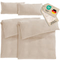 Musselin Bettwäsche Sets - Beige - 2x135x200 + 2x40x80 cm