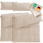 Musselin Bettwäsche Sets - Beige - 2x155x220 + 2x40x80 cm