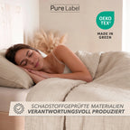 Musselin Bettwäsche Sets - Beige - 2x155x220 + 2x40x80 cm