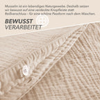 Musselin Bettwäsche Sets - Beige - 2x155x220 + 2x40x80 cm