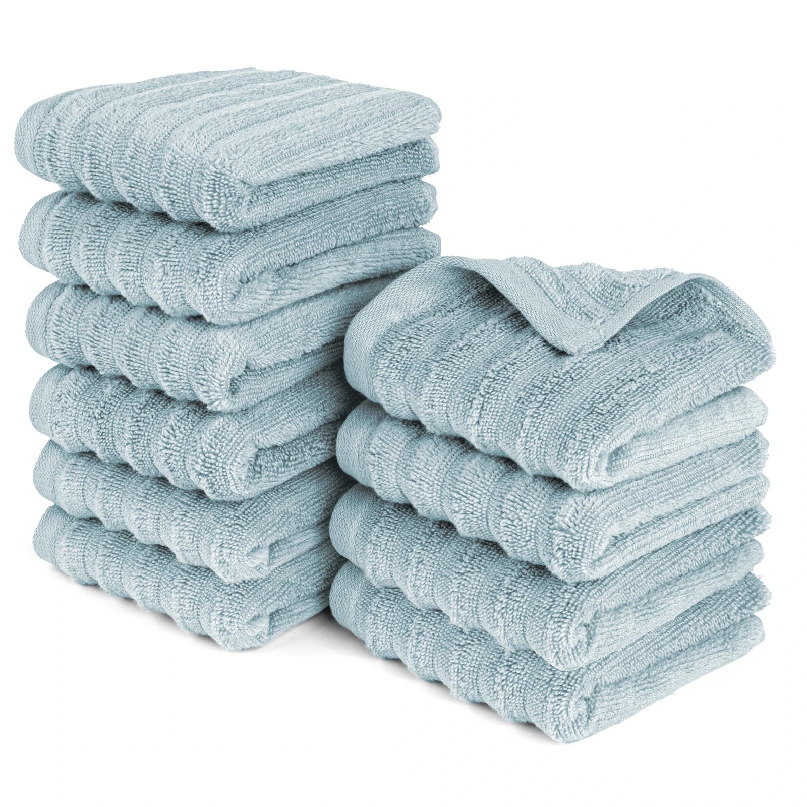 Gästehandtuch "Waves" - Blaugrau / 10x 30x50cm Pure Label