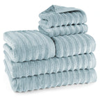 Handtuch Sets "Waves" - Anthrazit / 4x30x50 + 4x50x100 + 2x70x140 cm Pure Label