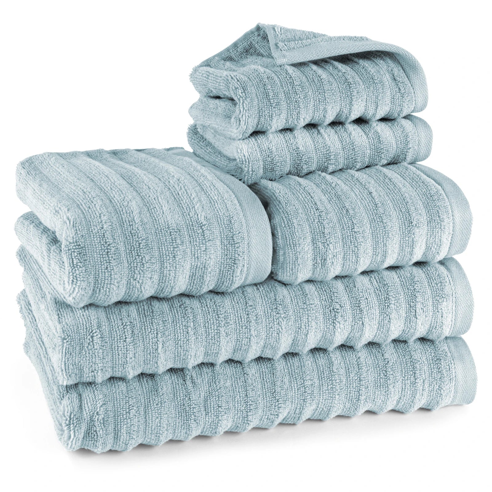 Handtuch Sets "Waves" - Anthrazit / 4x30x50 + 4x50x100 + 2x70x140 cm Pure Label