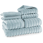 Handtuch Sets "Waves" - Anthrazit / 4x30x50 + 4x50x100 + 2x70x140 cm Pure Label