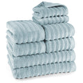 Handtuch Sets "Waves" - Anthrazit / 4x30x50 + 4x50x100 + 2x70x140 cm Pure Label