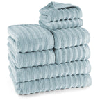Handtuch Sets "Waves" - Anthrazit / 4x30x50 + 4x50x100 + 2x70x140 cm Pure Label